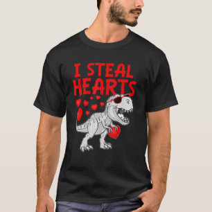 T-shirt I Steal Hearts Dinosaur T Rex Cute Baby Boys Valen