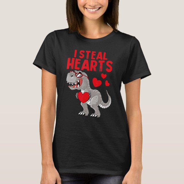 T-shirt I Steal Hearts Dinosaur Valentines Day For Toddler (Devant)