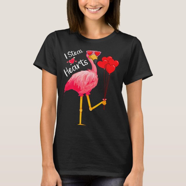 T-shirt I Steal Hearts Funny Flamingo Lover Valentine's Da (Devant)