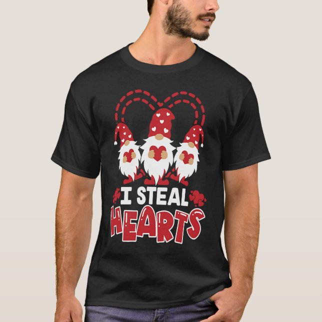 T-shirt i steal hearts gnomes Valentines Day (Devant)