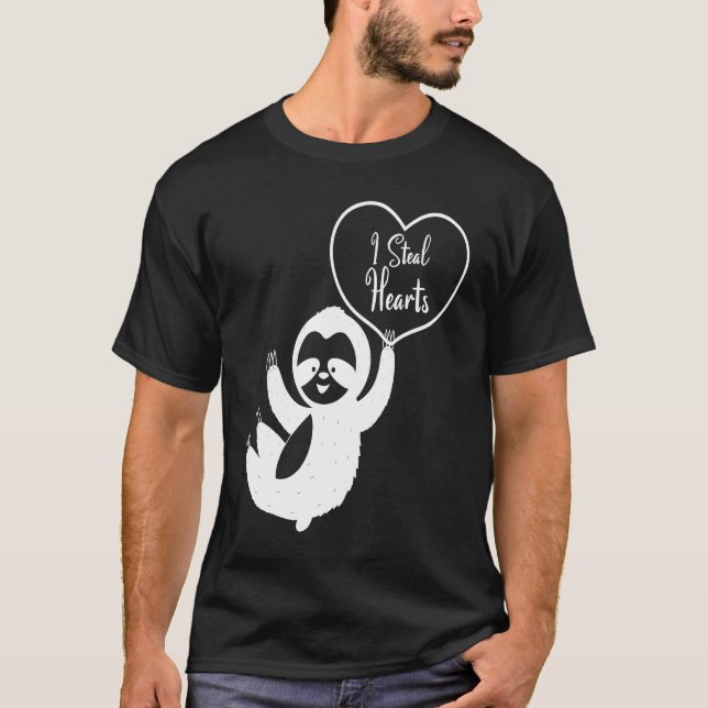 T-shirt I Steal Hearts Sloth  Valentines Day  1 (Devant)