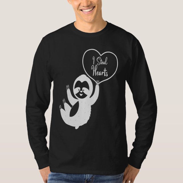 T-shirt I Steal Hearts Sloth  Valentines Day  1 (Devant)