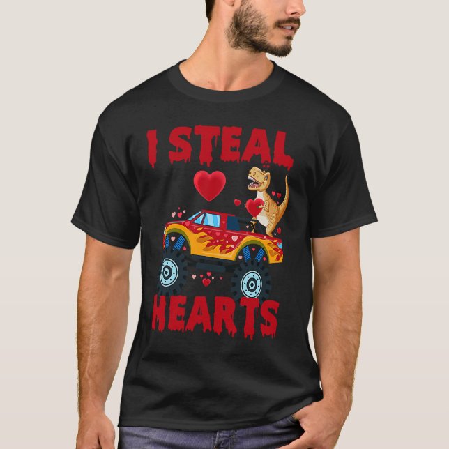 T-shirt I Steal Hearts T Rex Dinosaur Valentines Day For B (Devant)