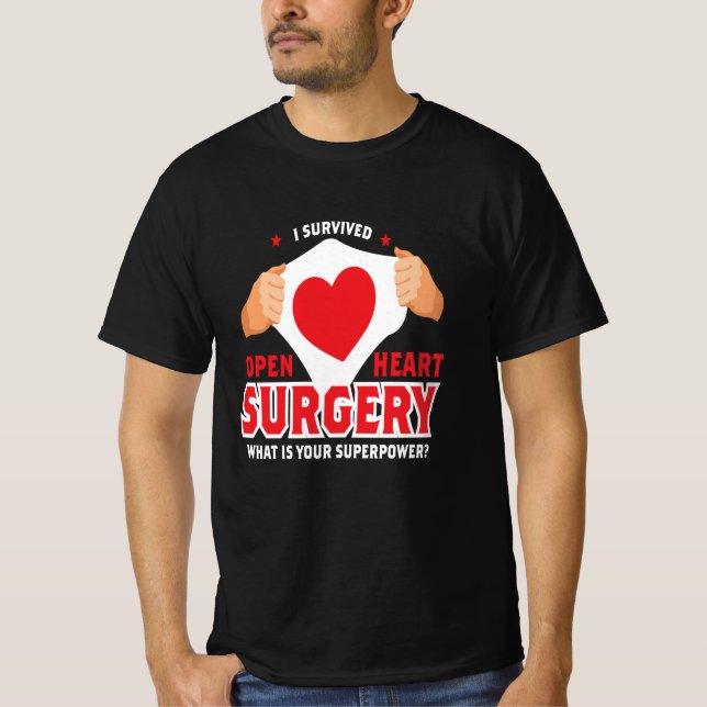 T-shirt I Survié Open Heart Chirurgie Coeur Op (Devant)