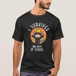 T-shirt I Survived 100 Days of School Ninja Lover Happy 10