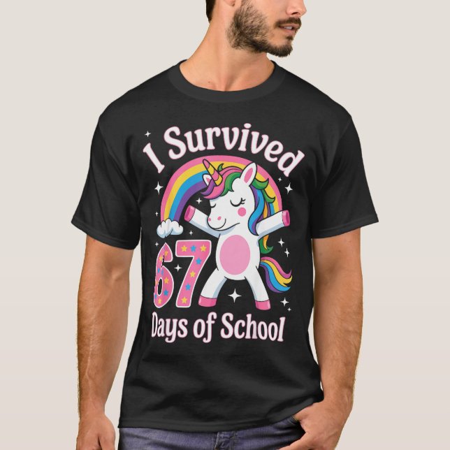 T-shirt I Survived 67 Days Of School Funny 67 Teachers Kid (Devant)