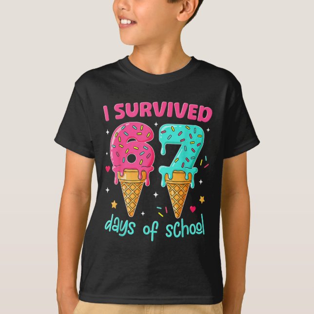 T-shirt I Survived 67 Days Of School Funny 67 Teachers Stu (Devant)
