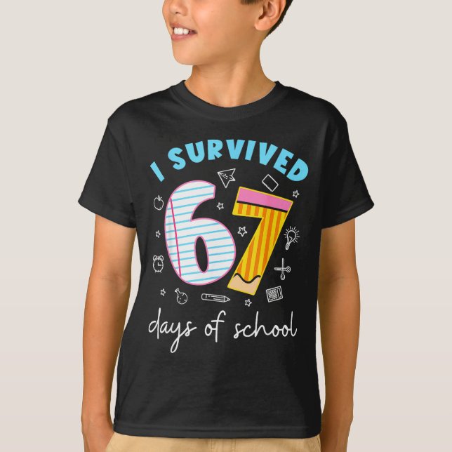 T-shirt I Survived 67 Days Of School Funny 67 Teachers Stu (Devant)