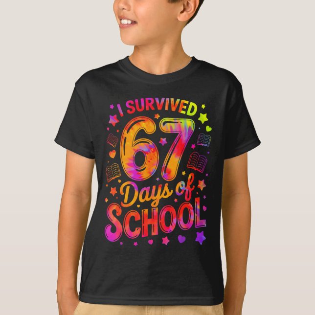 T-shirt I Survived 67 Days Of School Funny Meme Teacher St (Devant)