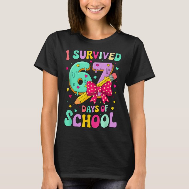 T-shirt I Survived 67 Days Of School Funny Meme Teacher St (Devant)