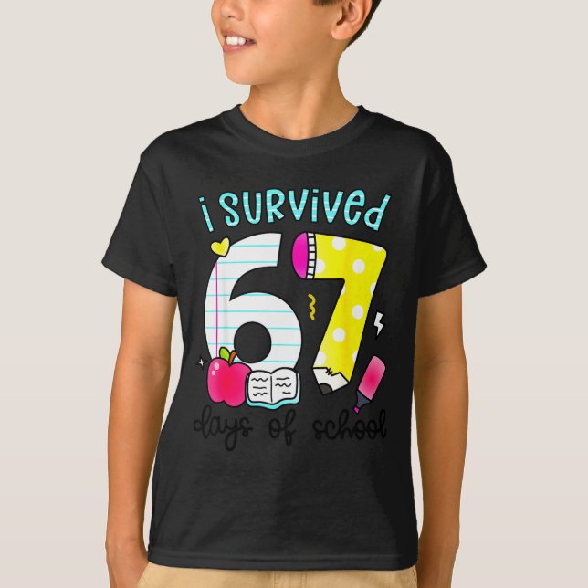 T-shirt I Survived 67 Days Of School Six Seven Meme Teache (Devant)