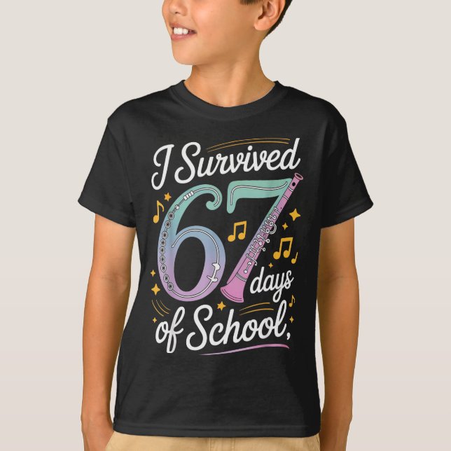 T-shirt I Survived 67 Days Of School - Teachers Students M (Devant)
