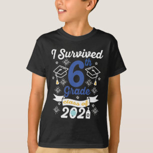 T-shirt I Survived 6e Classe De 2021 Sixième Classe