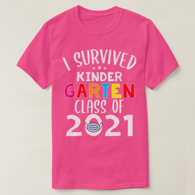 T-shirt I Survived Kindergarten Class Of 2021 Funny Gradua (Design devant)