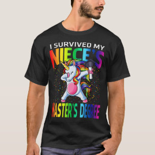T-shirt I Survived My Niece's Master's Degree Unicorn grad