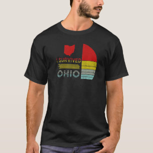 T-shirt I Survived Ohio map Mème en détresse rétro vintage