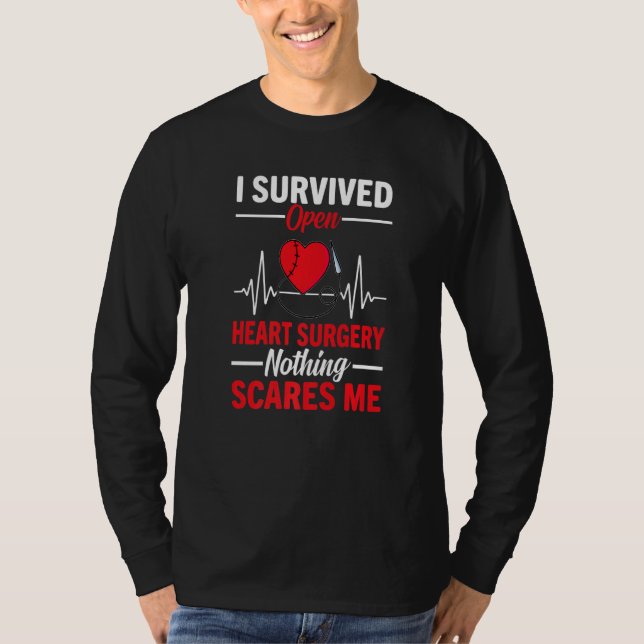 T-shirt I Survived Open Heart Surgery Open Heart Surgery M (Devant)