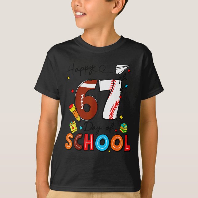 T-shirt I Survived Sixty Seven Days Of School Funny Baseba (Devant)