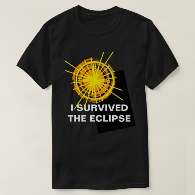 T-shirt I Survived The Eclipse drôle personnalisable (Design devant)