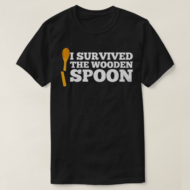 T-shirt I Survived The Wooden Spoon Funny Adult Humor Mens (Design devant)