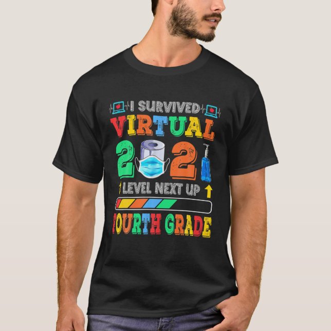 T-shirt I Survived Virtual 2021 Niveau Suivant 4e année (Devant)