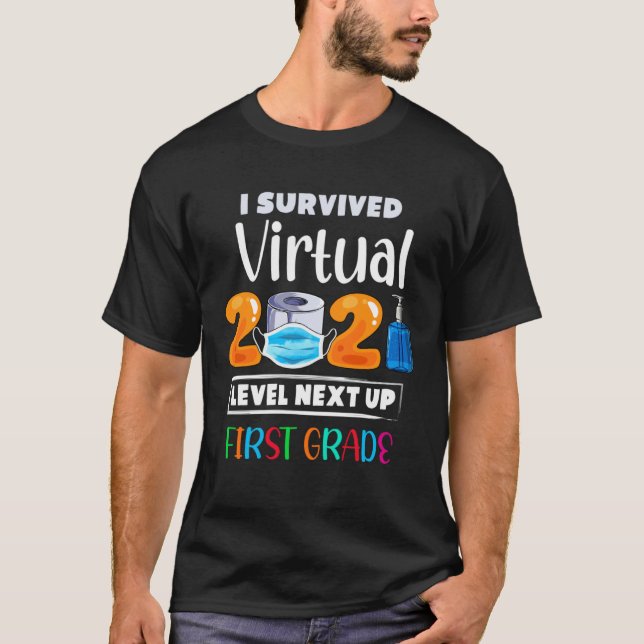 T-shirt I Survived Virtual Kindergarten 2020 2021 Niveau s (Devant)