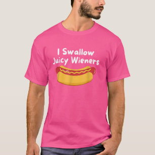 T-shirt I Swallow Juicy Wieners 4th juillet Funny Joke Sar