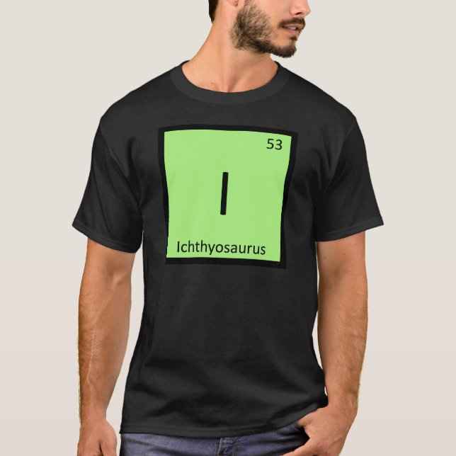 T-shirt I - Symbole de chimie Ichthyosaurus Dinosaur (Devant)