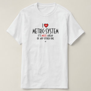 T-shirt I - symbole du coeur - le système métrique (plus p