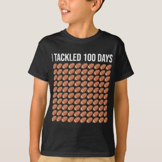T-shirt I Tackled 100 Day Of School Football Boy 100th Day