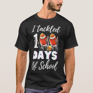 T-shirt I Tackled 100 Day Of School Football Boy 100th Day