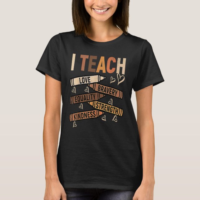 T-shirt I Teach Melanin Afro African Black History Month T (Devant)