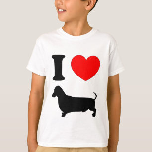 T-shirt I teckel de coeur