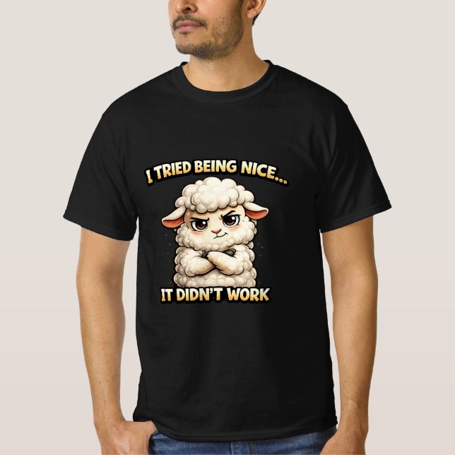 T-shirt "I Tried Being Nice… It Didn’t Work" (Angry Sheep) (Devant)
