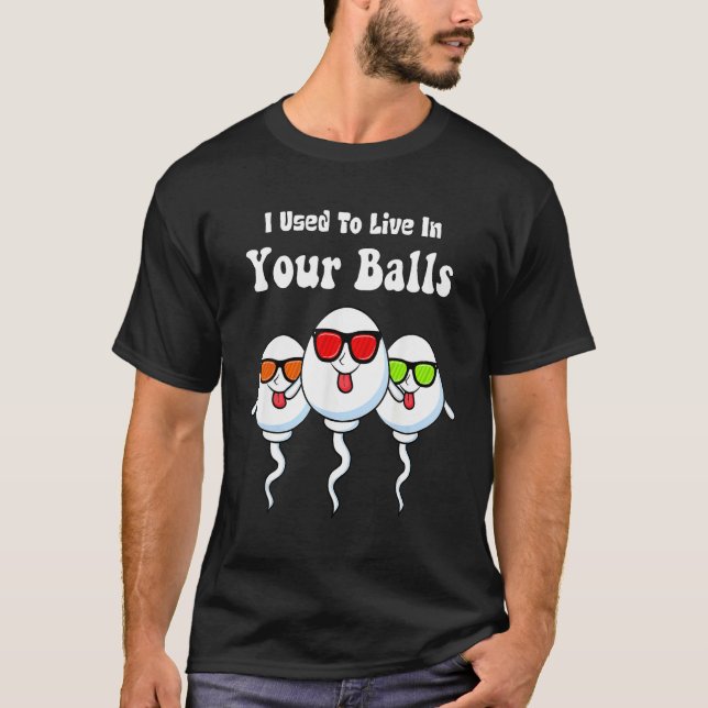 T-shirt I Used To Live in Your Balls Funny, Silly Father's (Devant)