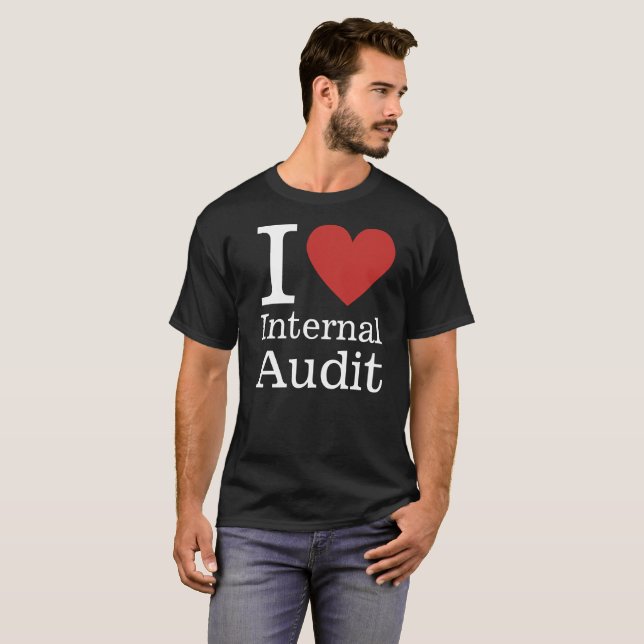 T-shirt I ❤️ Vérification interne pour les employés CUSTOM (Devant entier)