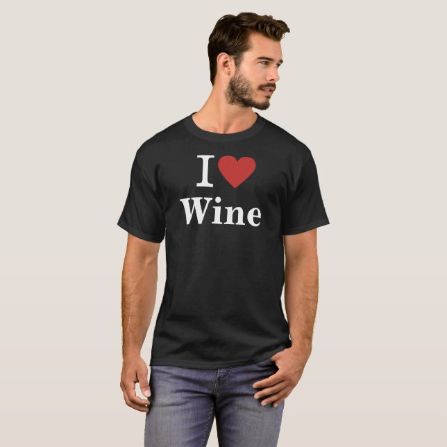 T-shirt I ❤️ Vin CUSTOM Hommes (Devant entier)