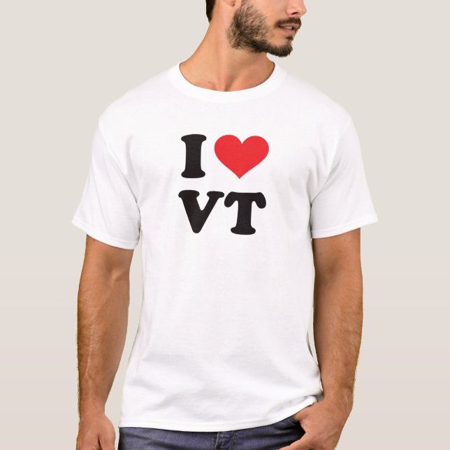 T-shirt I VT de coeur - Vermont (Devant)