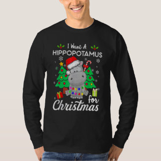 T-shirt I Want A Hippopotamus For Christmas Xmas Hippo for
