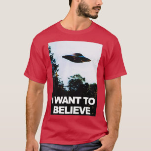 T-shirt I Want To Believe Alien Ufo Ovni Hunter