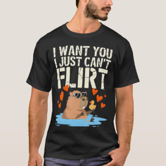 T-shirt I Want You I Just Can't Flirt - Cracked Stencil