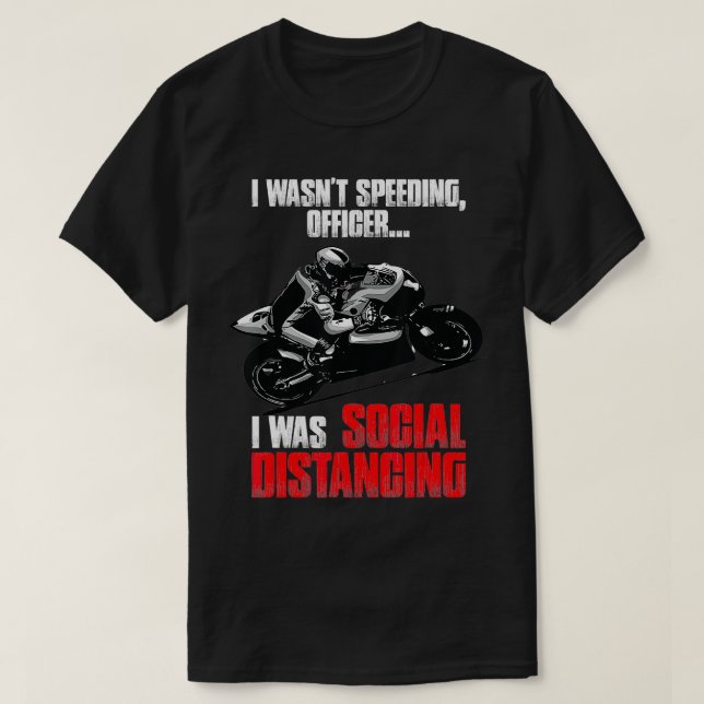 T-shirt I Waseding Speeding Officier design pour motocycle (Design devant)