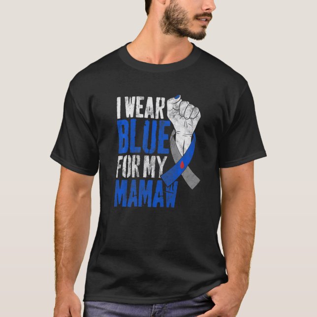 T-shirt I Wear Blue For My Mamaw Diabetes Awareness Ribbon (Devant)