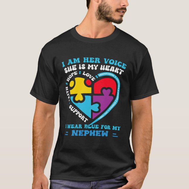 T-shirt I Wear Blue For My nephew Autism Awareness groovy  (Devant)