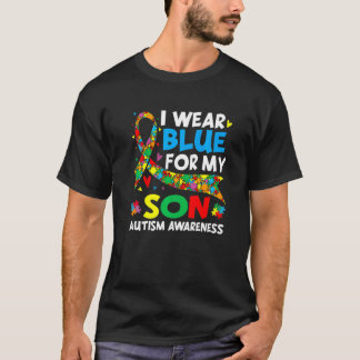 T-shirt I Wear Blue For My Son Cool Autism Awareness Autis