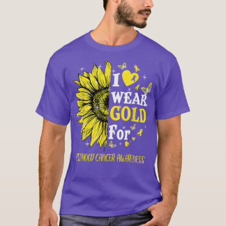 T-shirt I Wear Gold For Childhood Cancer Awareness Yellow