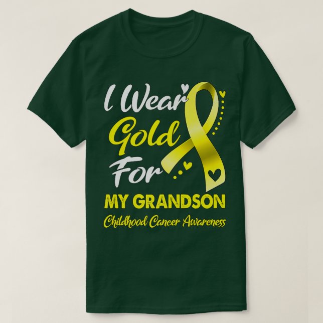 T-shirt I Wear Gold For My Grandson Childhood Cancer Aware (Design devant)