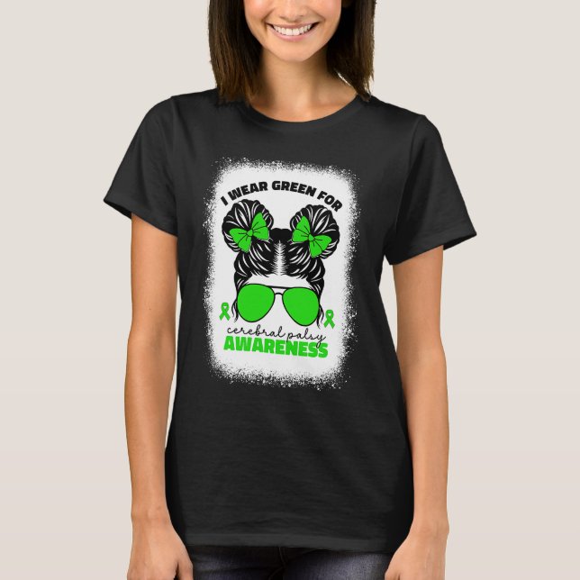 T-shirt I Wear Green For Cerebral Palsy For Kids Girls Cp  (Devant)