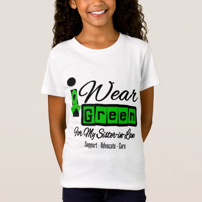 T-Shirt I Wear Green Ribbon (Retro) - Soeur en droit (Devant)