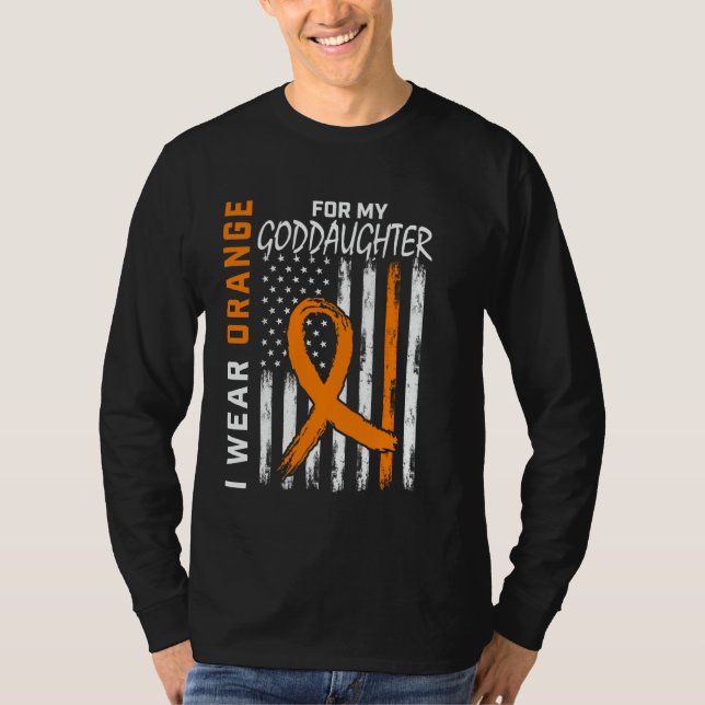 T-shirt I Wear Orange Goddaughter Multiple Sclerosis Aware (Devant)